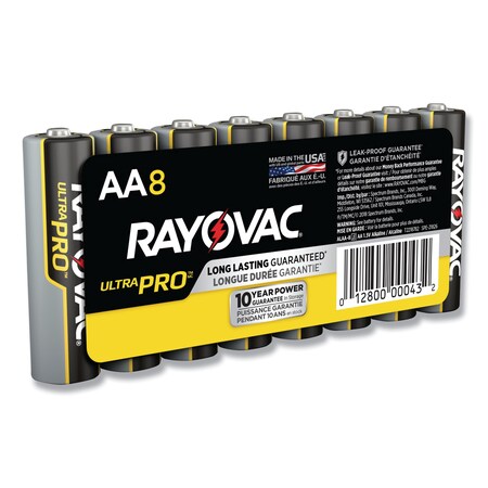 Rayovac Ultra Pro Alkaline AA Batteries, PK8 ALAA-8J